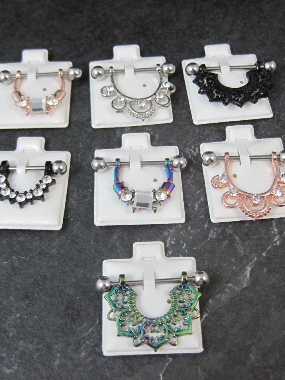 Lot of 7 Nipple Shields 12g 14g Mixed Bundle